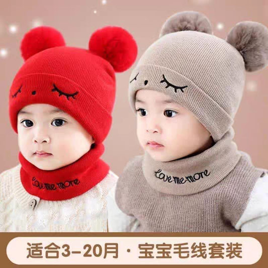 Imported Babies head and scarf set