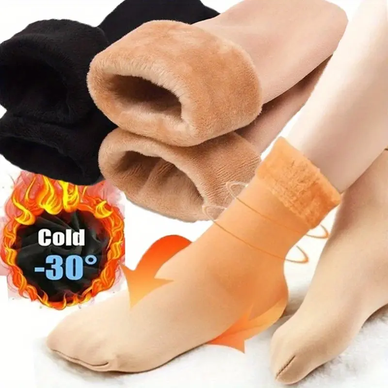 Velvet Thickened Snow Socks, Warm Floor Socks Winter Velvet Lined Thermal Socks