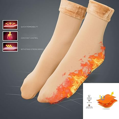 Velvet Thickened Snow Socks, Warm Floor Socks Winter Velvet Lined Thermal Socks