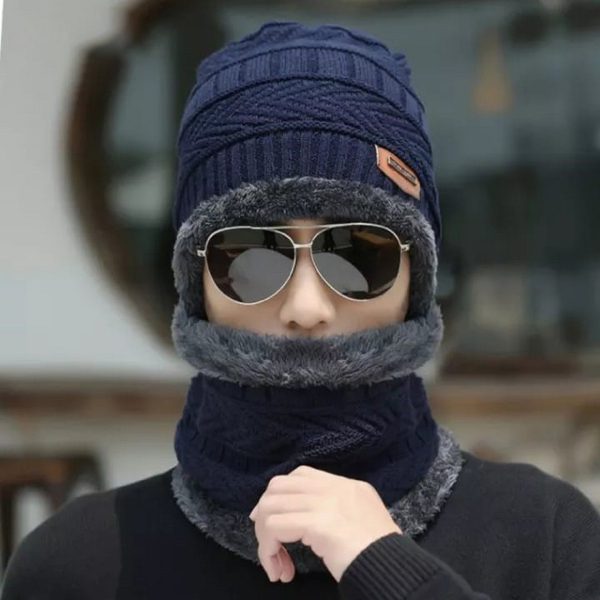 Premium Thick Knit Cap & Scarf – Winter Essentials - Thermal Knit Hat - Warm Skull Cap